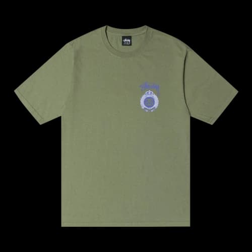 Stussy Crown Wreath Pigment Dyed Tee 'Artichoke'