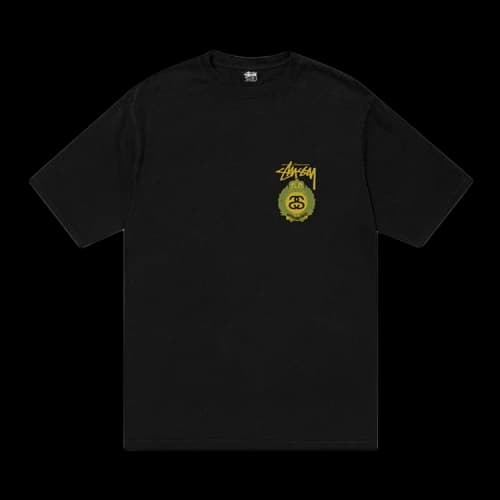 Stussy Crown Wreath Pigment Dyed Tee 'Black'