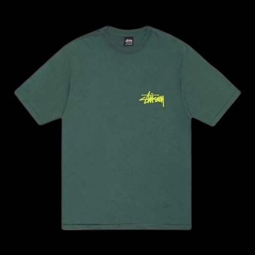 Stussy Old Phone Pigment Dyed T-Shirt 'Forest'