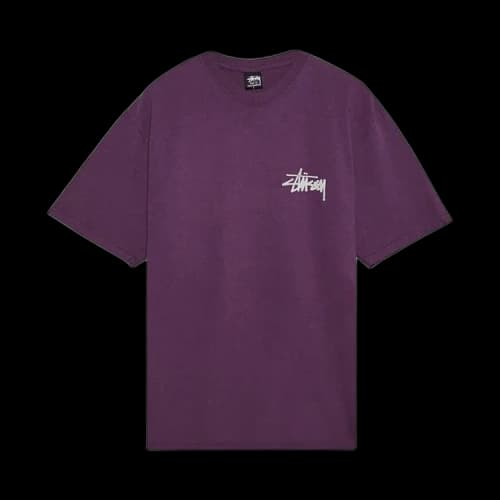 Stussy Old Phone Pigment Dyed T-Shirt 'Purple'