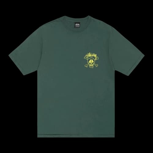 Stussy Skull & Bones Pigment Dyed Tee 'Forest'