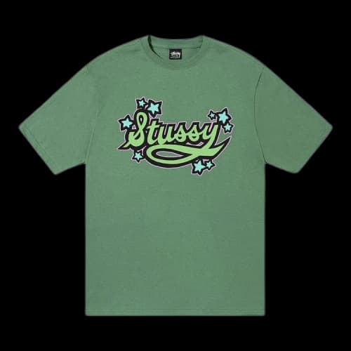 Stussy Star Script Tee 'Green'