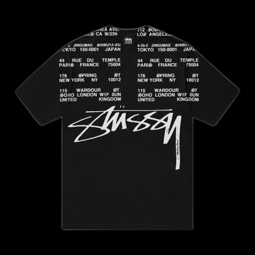Stussy Locations Tee Pigment Dyed 'Black'