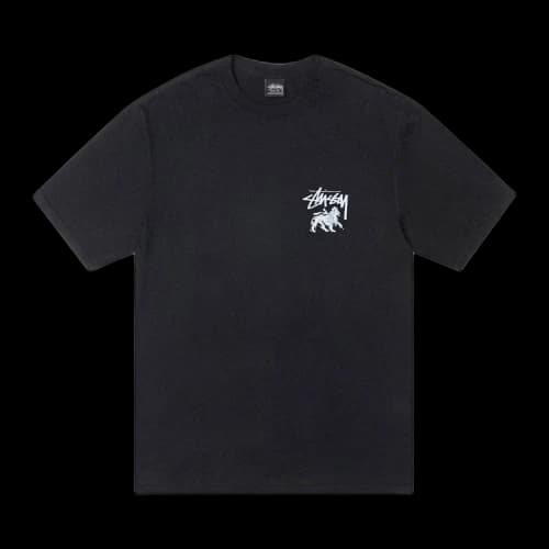 Stussy Pigment Dyed Rasta Lion Tee 'Black'