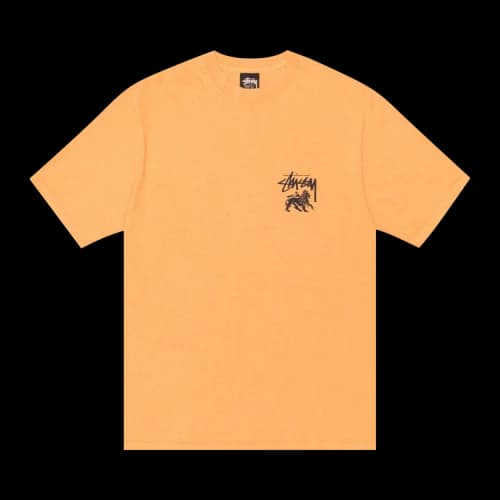 Stussy Pigment Dyed Rasta Lion Tee 'Orange'