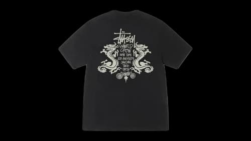Stussy Double Dragon Pigment Dyed Tee Black