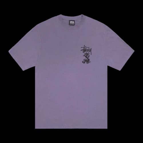 Stussy Double Dragon Tee Pigment Dyed 'Grape'