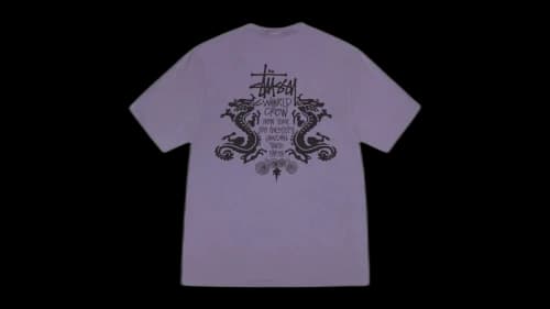 Stussy Double Dragon Pigment Dyed Tee Grape