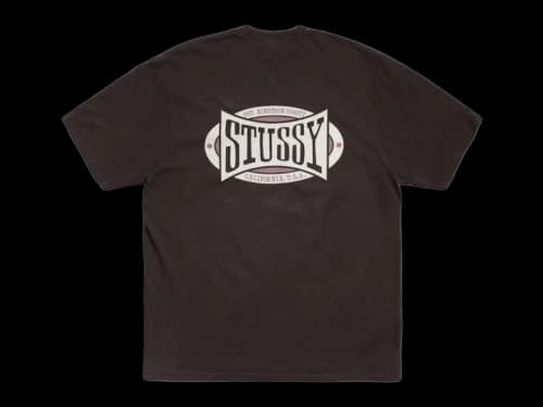 Stussy Champion Oval Pigment Dyed Tee Faded Black