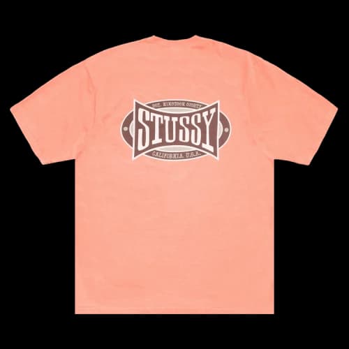 Stussy Champion Oval Tee Pigment Dyed 'Sherbert'