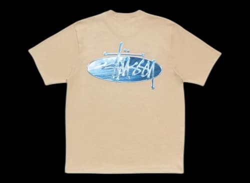 Stussy Wave Oval Tee Khaki