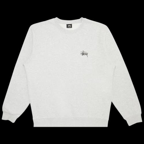 Stussy Basic Logo Crewneck 'Grey Heather'
