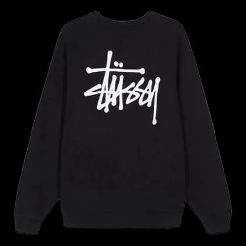 Stussy Basic Back Large logo Round Neck Black