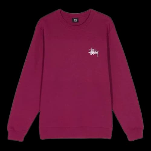 Stussy Basic Back Alphabet Large logo Round Neck Long Sleeves Red