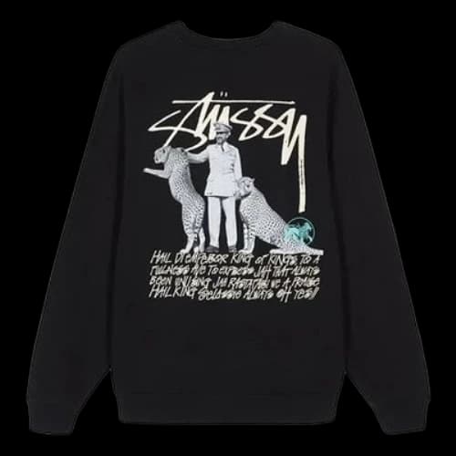 Stussy Emperor Back logo Round Neck Black