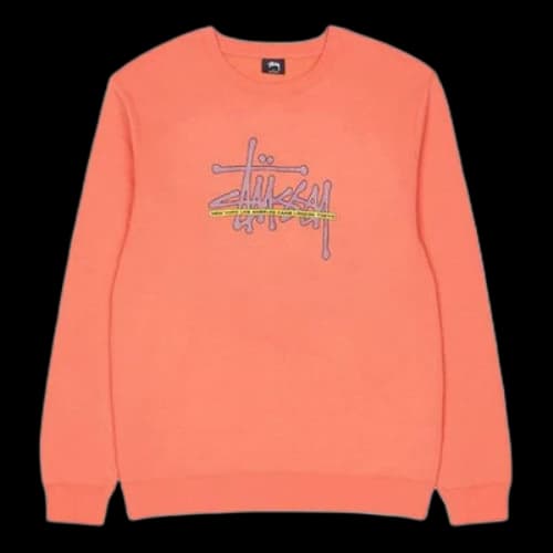 Stussy International Crew Neck Sweatshirt Logo 'Pink Black'