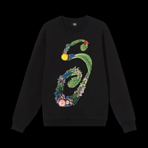 Stussy Floral S Crew 'Black'