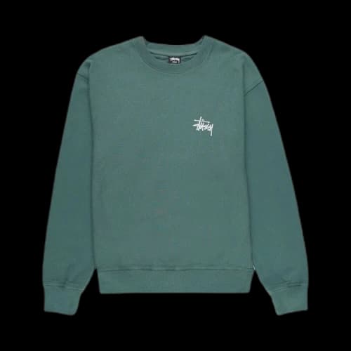 Stussy Basic Pigment Dyed Crewneck T-Shirt 'Forest'