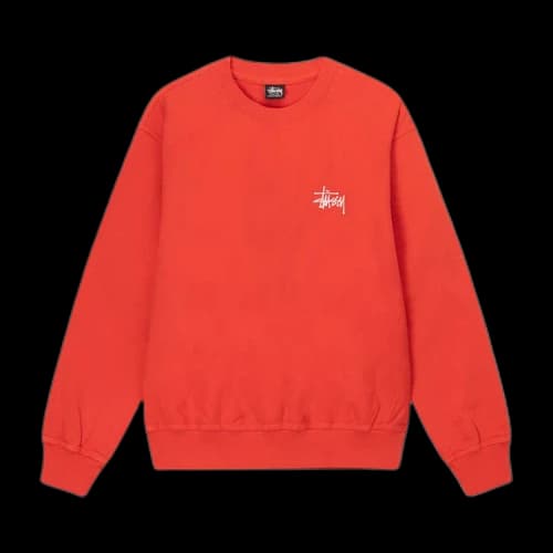 Stussy Basic Pigment Dyed Crewneck Tomato