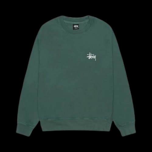Stussy Basic Pigment Dyed Crew 'Forest'