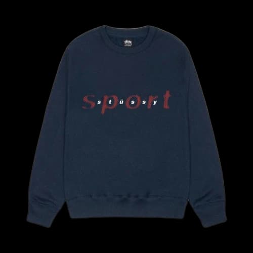 Stussy Dot Sport Crew Sweatshirt Navy