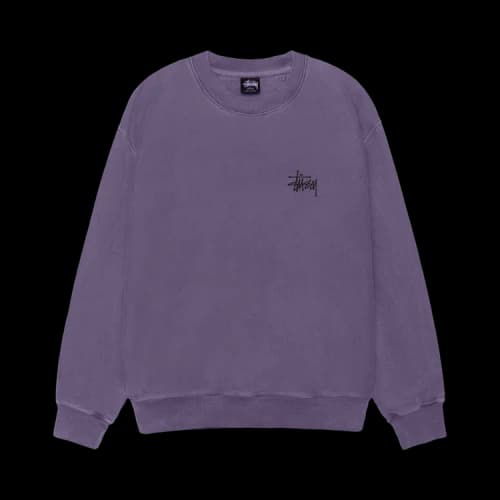 Stussy Basic Crew Pigment Dyed 'Grape'