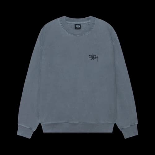 Stussy Basic Crew Pigment Dyed 'Navy'