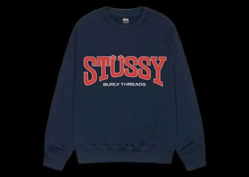 Stussy Burly Threads Crew Navy