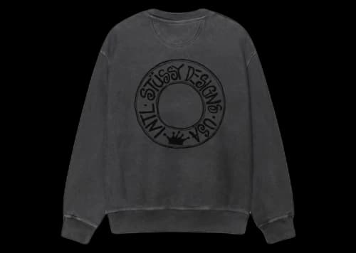Stussy Buana Pigment Dyed Crew Black
