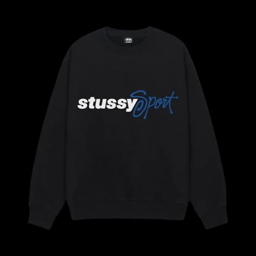 Stussy Sport Script Crew 'Black'