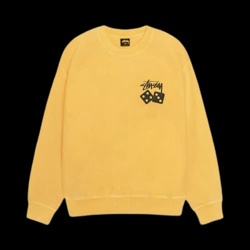 Stussy Dice Crew Pigment Dyed 'Yellow'