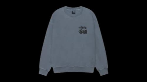Stussy Dice Pig Dyed Crew Sweatshirt Navy
