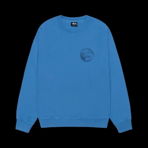 Stussy Dot Stamp Crew Pigment Dyed 'Blue'