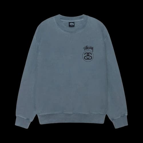 Stussy Stock Link Pig. Dyed Crew 'Navy'