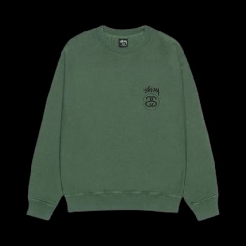 Stussy Stock Link Crew Pigment Dyed Pine
