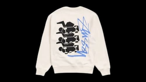 Stussy Skate Stack Crewneck Sweatshirt Bone
