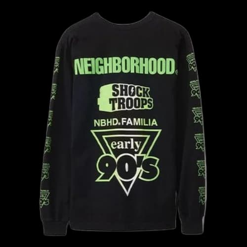 NEIGHBORHOOD Familia Alphabet Logo Printing Pullover Unisex Black