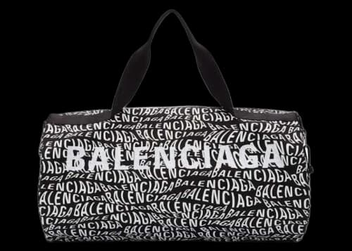 Balenciaga Wave Logo Gym Bag Black/White