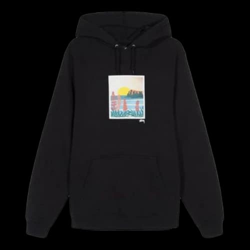 Stussy Coastal Hood Photo Fleece Lined Unisex Black