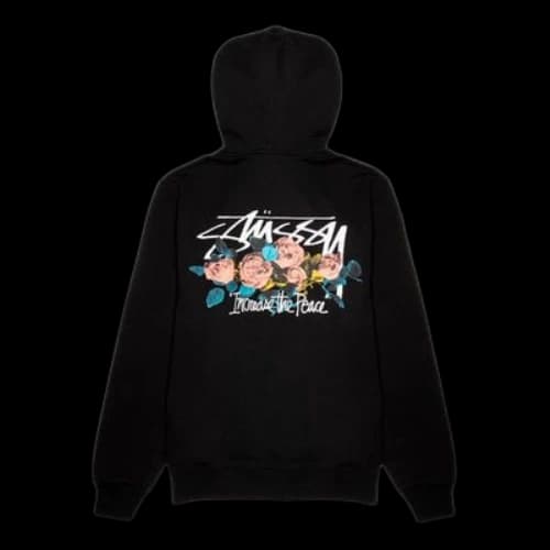 Stussy itp Roses Hood Rose Flowers Unisex Black
