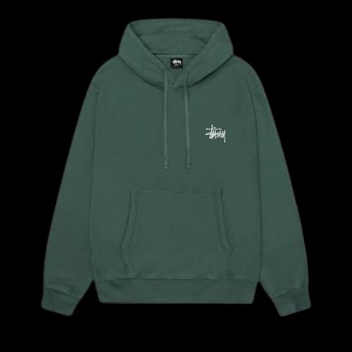 Stussy Basic Pigment Dyed Hoodie 'Forest'