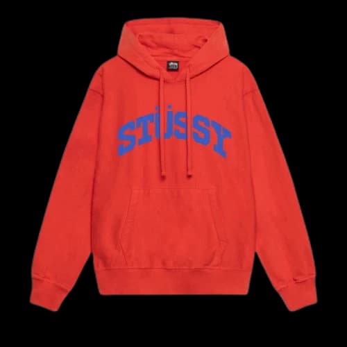 Stussy Block Sport Pigment Dyed Hoodie Tomato