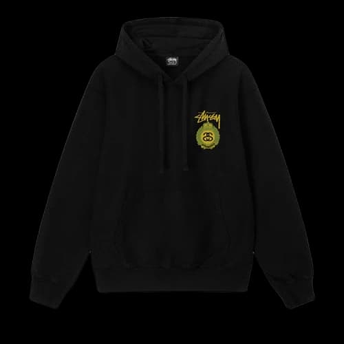 Stussy Crown Wreath Pigment Dyed Hoodie Black