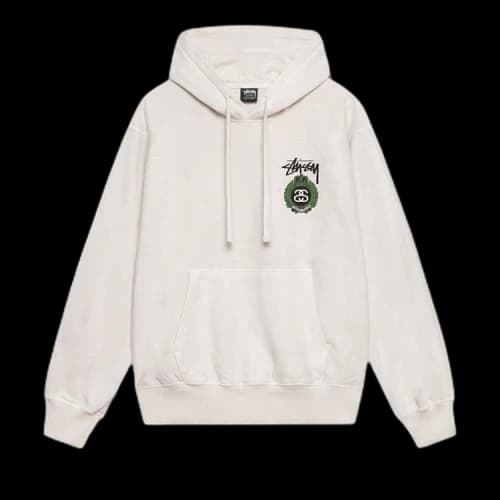 Stussy Crown Wreath Pigment Dyed Hoodie Natural