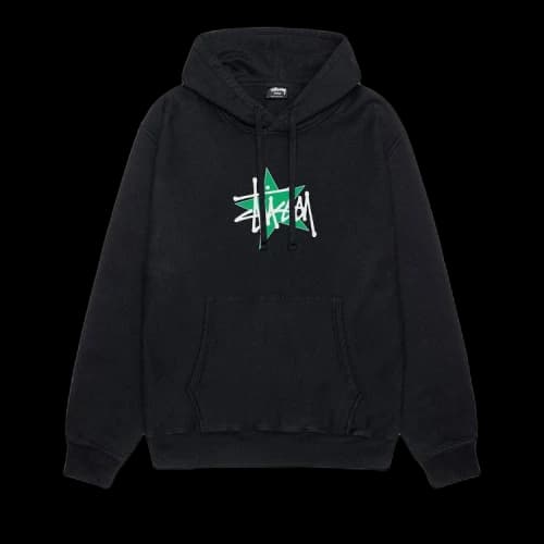 Stussy Star Hoodie Pigment Dyed 'Black'