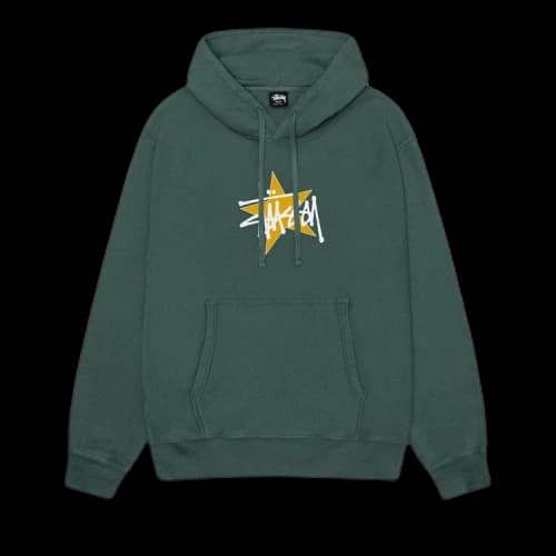 Stussy Star Hoodie Pigment Dyed 'Forest'