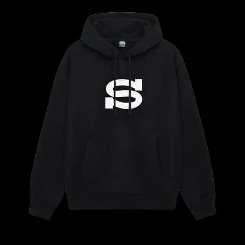 Stussy Letterman Hoodie Black