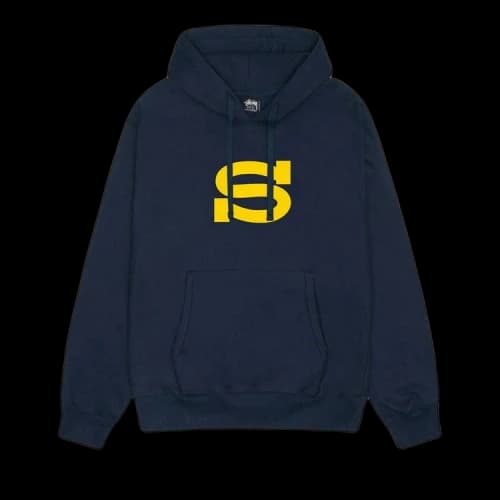 Stussy Letterman Hoodie Navy