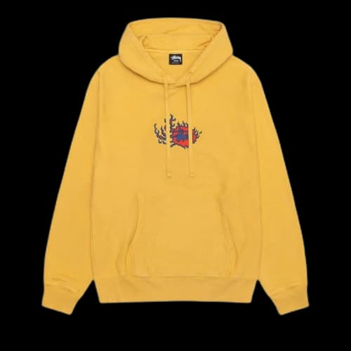 Stussy Pigment Dyed Mosaic Dragon Hoodie 'Honey'