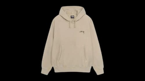 Stussy Smooth Stock Pig. Dyed Hoodie Khaki